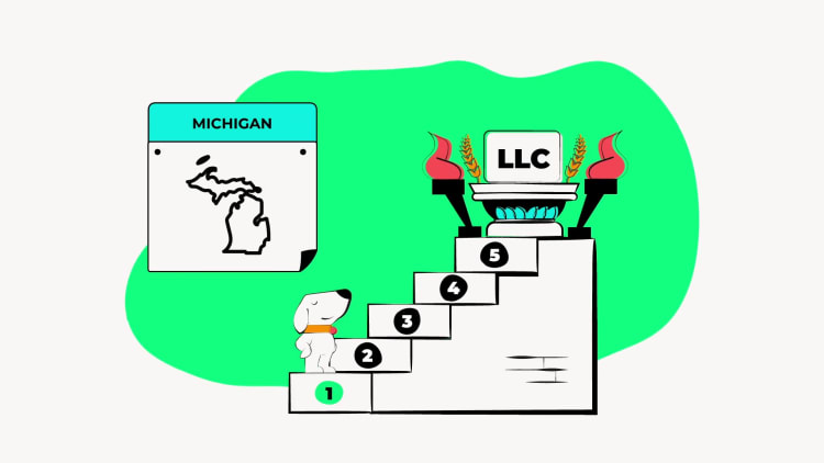 illustration of naming your business step in forming an llc in michigan